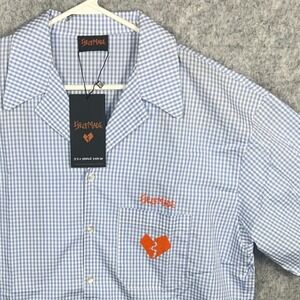 Self Made Gian Franco Villegas Vichy Bowling Shirt Blue Gingham Men's 2XL NWT